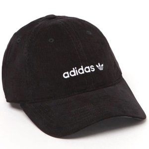 Adidas Black Corduroy Trefoil Logo Snapback Cap